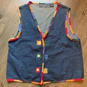 New Identity colorful denim vest